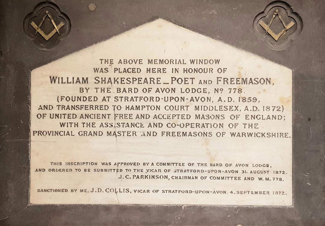 William Shakespeare _ Poet and Freemason Dalhousie & Call Sign Lodge